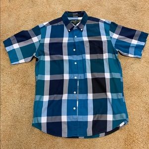 Plaid blue and white Eddie Bauer button up